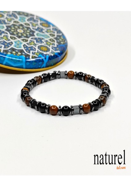 6mm Unisex Bileklik: Kaplangözü, Oniks ve Hematit Taşlarıyla Şık Tasarım modelleri