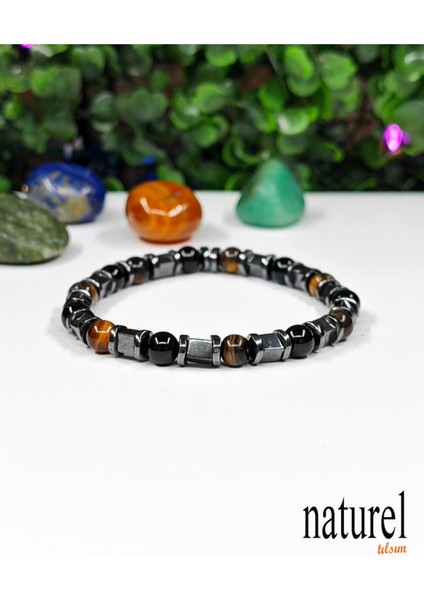 6mm Unisex Bileklik: Kaplangözü, Oniks ve Hematit Taşlarıyla Şık Tasarım fırsatları