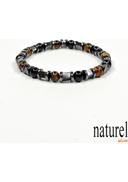 6mm Unisex Bileklik: Kaplangözü, Oniks ve Hematit Taşlarıyla Şık Tasarım indirimleri