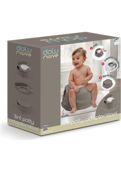 7184 Lazımlık Adaptör Basamak Stone Gray -Dolu Oyuncak