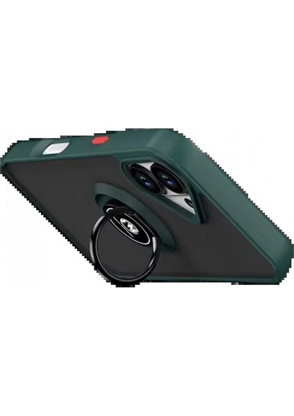 Apple iPhone 17 Montreal Yüzüklü Silikon Kapak - Yeşil modelleri