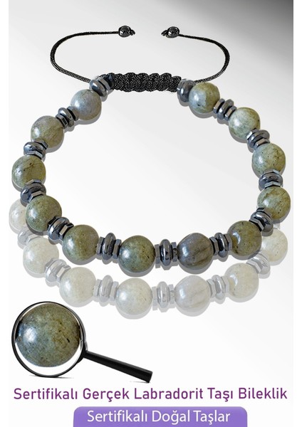 Gerçek Yansımalı Labradorit Taşlı Ayarlanabilir Bileklik, Şıklık ve Doğal Güzellik