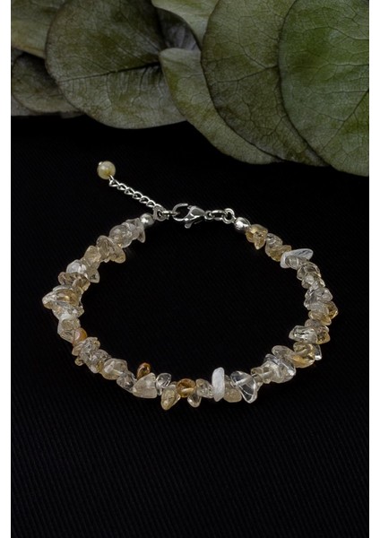 Sitrin Taşı Bileklik, Parlak Sarı Taşlı Zarif Takı