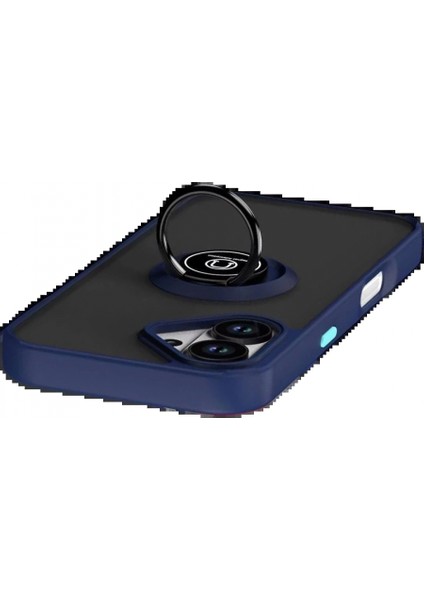 Apple iPhone 17 Montreal Yüzüklü Silikon Kapak - Lacivert fırsatları
