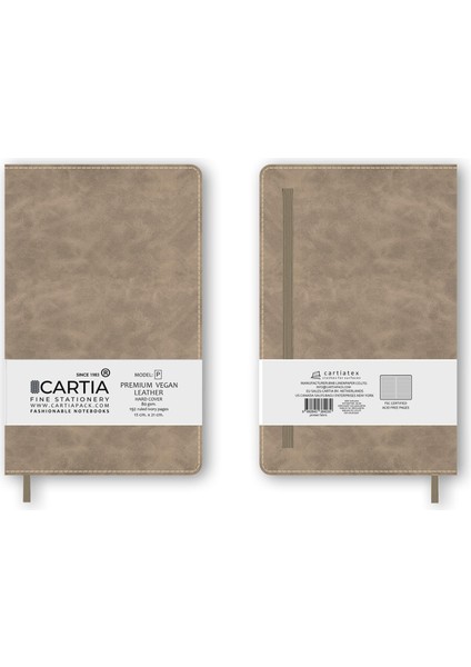 Premium Vegan Deri Krem Not Defteri Çizgili Sert Kapak 13X21