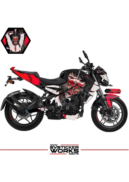 Bajaj NS200 Kaplama Sticker Katana Girl Motor Kaplama Modeli Hazır Kit