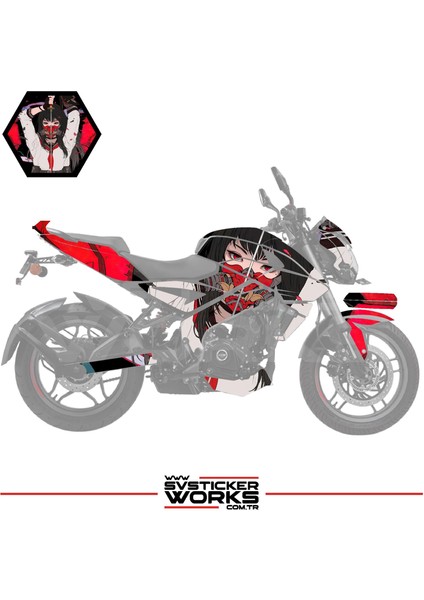Bajaj NS200 Kaplama Sticker Katana Girl Motor Kaplama Modeli Hazır Kit fiyatları