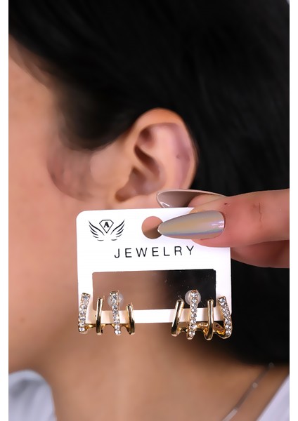 Renkli Taşlı Pençe Model Kadın Küpe, Şık ve Zarif Takı Seçeneği fiyatları