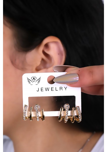 Renkli Taşlı Pençe Model Kadın Küpe, Şık ve Zarif Takı Seçeneği modelleri