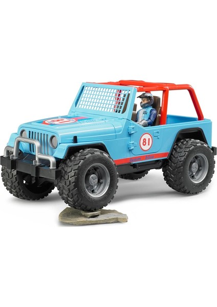 Jeep Cross Mavi Safari Aracı ve Kasklı Pilotu