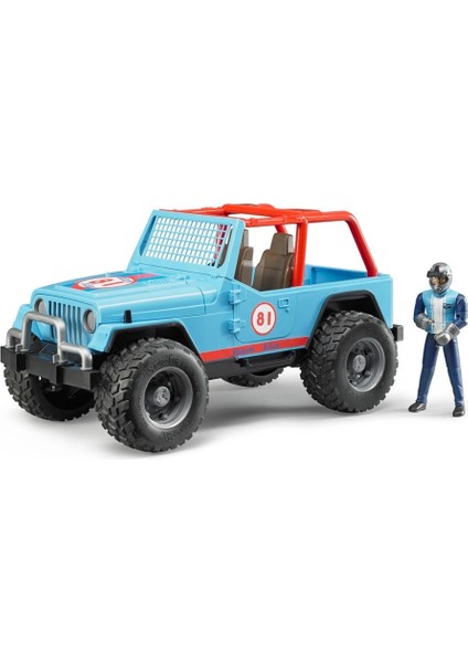 Jeep Cross Mavi Safari Aracı ve Kasklı Pilotu modelleri