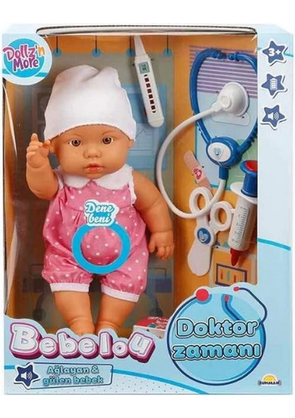 Bebelou Doktor Zamanı Sesli Bebek Seti 35 cm modelleri