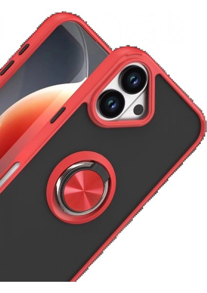 Apple iPhone 17 Montreal Yüzüklü Silikon Kapak - Kırmızı fiyatları
