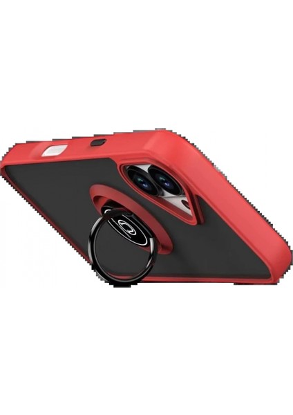 Apple iPhone 17 Montreal Yüzüklü Silikon Kapak - Kırmızı modelleri