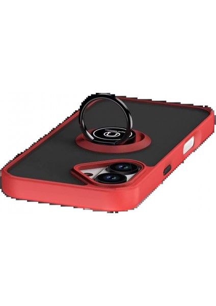 Apple iPhone 17 Montreal Yüzüklü Silikon Kapak - Kırmızı fırsatları