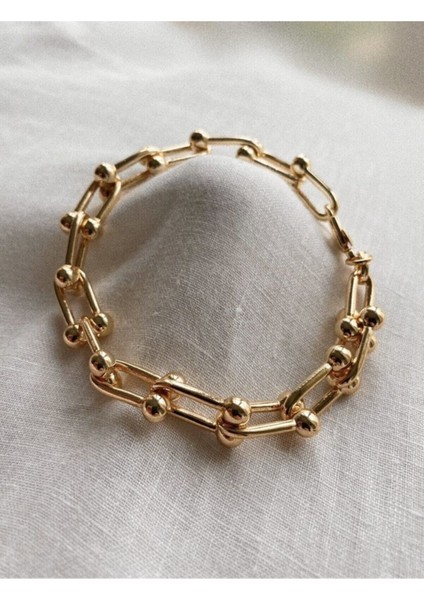 Şık Unisex Altın Bileklik, Zarif ve Modern Tasarım, Günlük Kullanım Için Ideal.