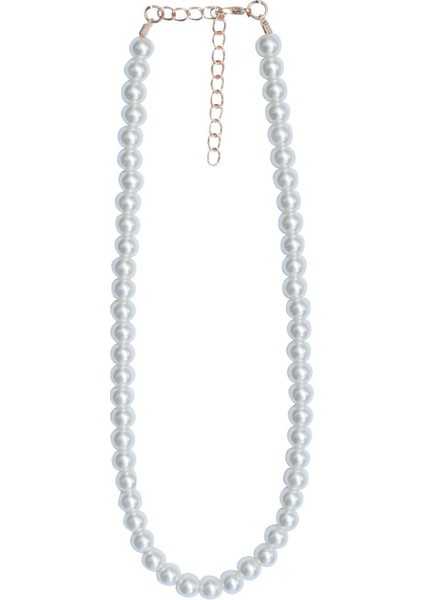 Şık Orta Boy Inci Kolye, Beyaz, Dayanıklı ve Zarif Tasarım