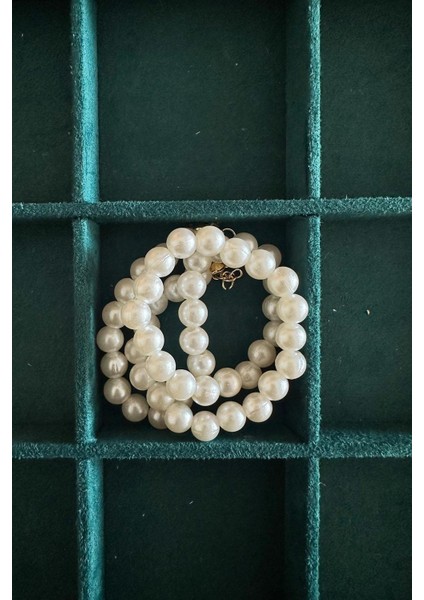 Şık Orta Boy Inci Kolye, Beyaz, Dayanıklı ve Zarif Tasarım indirimleri