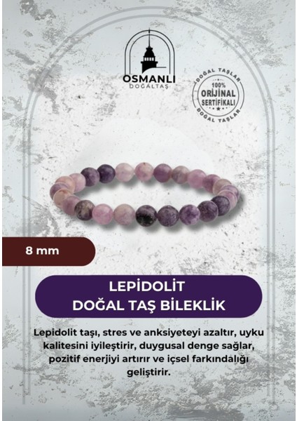 8mm Mor Doğal Taş Bileklik, Şık ve Doğal Takı Seçeneği