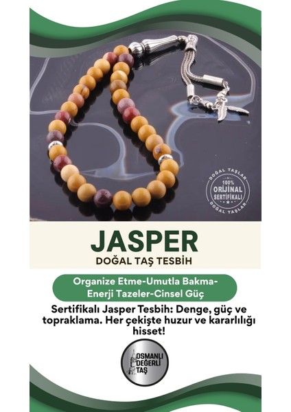 Renkli Doğal Taş Tesbih, Sertifikalı, Zarif ve Şık Takı Seçeneği