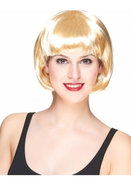 Ds-Derin Platin Altın Dore Renk Küt Parti Peruğu Kısa Takma Peruk