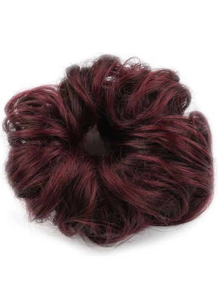 Saçlı Lastikli Topuz Toka - Koyu Kızıl fiyatları