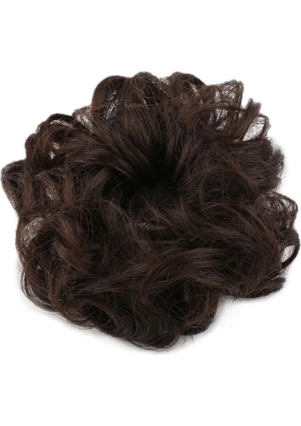 Saçlı Lastikli Topuz Toka - Açık Kahve fiyatları