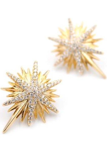 Çok Renkli Parıltılı Yuvarlak Küpe - Şık ve Renkli Takı