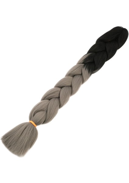Afrika Örgülük Sentetik Ombreli Saç 100 Gr. - Siyah / Koyu Gri