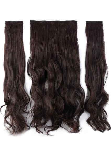 Fiber Sentetik Dalgalı Yarım Ay + 2 Yan Çıt Çıt - Koyu Kahve fiyatları