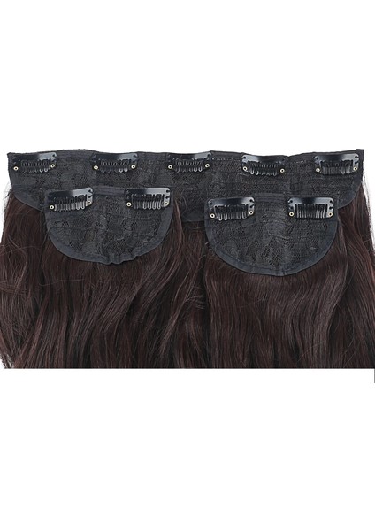 Fiber Sentetik Dalgalı Yarım Ay + 2 Yan Çıt Çıt - Koyu Kahve modelleri