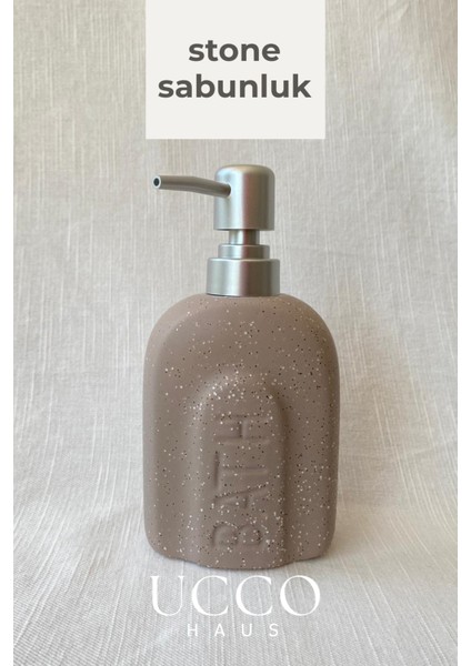 Oval Stone Seramik Sıvı Sabunluk Banyo Sabunluğu Minimal Modern Şık Sabunluk