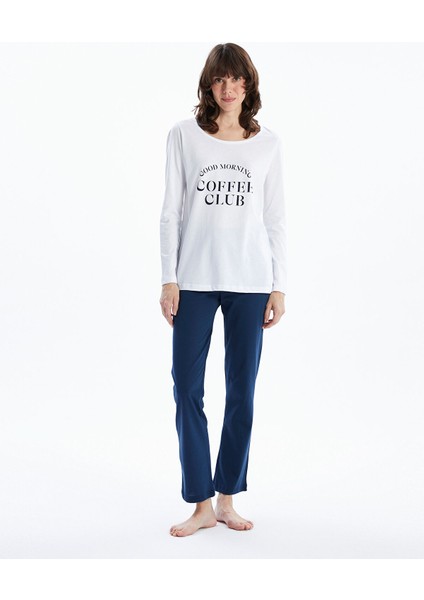 Yeni Sezon Bisiklet Yaka Baskılı Kadın Pijama Takımı fiyatları