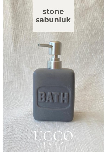 Dikdörtgen Stone Seramik Sıvı Sabunluk Banyo Sabunluğu Minimal Modern Şık Sabunluk