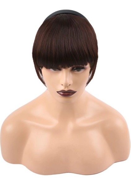 Taçlı Fiber Sentetik Perçem - Koyu Kahve