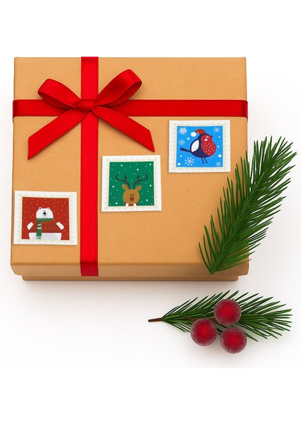 Yılbaşı Temalı Karışık Model 24’lü Kare Etiket Seti 42X42 mm – Hediye Paketleme Sticker Beyaz Renkli fiyatları