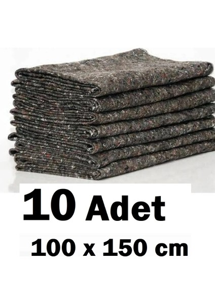 10 Adet Nakliye, Ambalaj Battaniyesi Şantiye 100X150CM Mobilya Sarma Taşıma - Kedi Kopek Battaniyesi