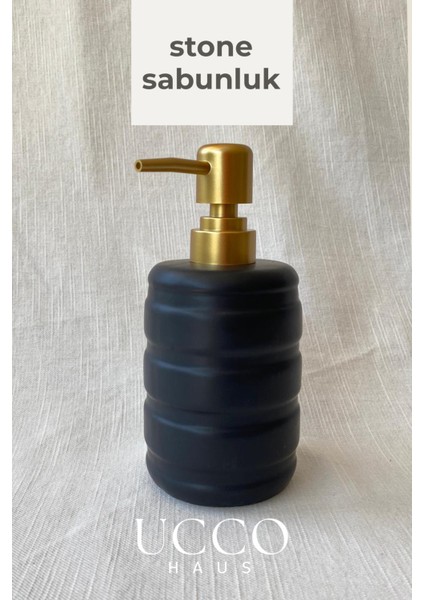 Yuvarlak Stone Seramik Sıvı Sabunluk Banyo Sabunluğu Minimal Modern Şık Sabunluk