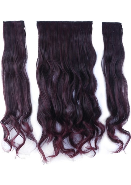 Fiber Sentetik Dalgalı Yarım Ay + 2 Yan Çıt Çıt - Koyu Kızıl fiyatları