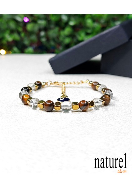 Çok Renkli Kaplan Gözü ve Hematit Doğal Taş Nazar Bileklik Kadınlar Için fiyatları