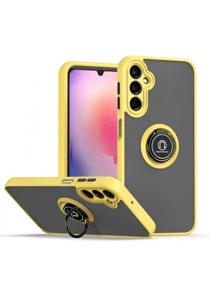 Samsung Galaxy A05S Kılıf Montreal Yüzüklü Silikon Kapak - Sarı