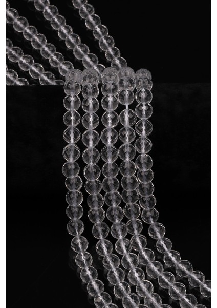 Çok Renkli 8 mm Fasetli Kristal Kuvars Doğal Taş Dizi