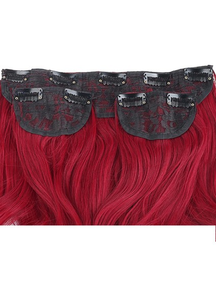 Fiber Sentetik Dalgalı Yarım Ay + 2 Yan Çıt Çıt - Kızıl modelleri