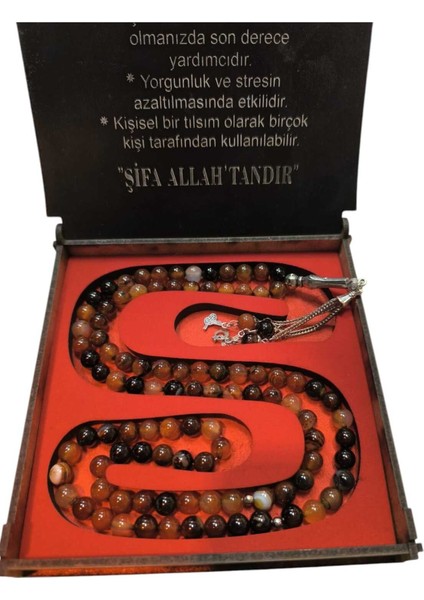 99 Doğal Akik Taşı Tesbih Kutulu, Şık ve Zarif Takı Hediyesi indirimleri