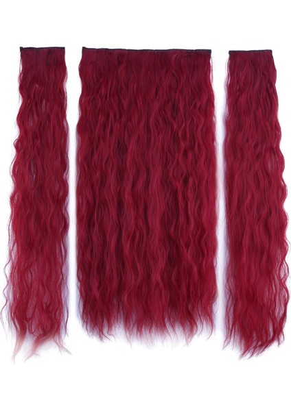 Fiber Sentetik Kabarık Dalgalı Yarım Ay + 2 Yan Çıt Çıt - Kızıl fiyatları