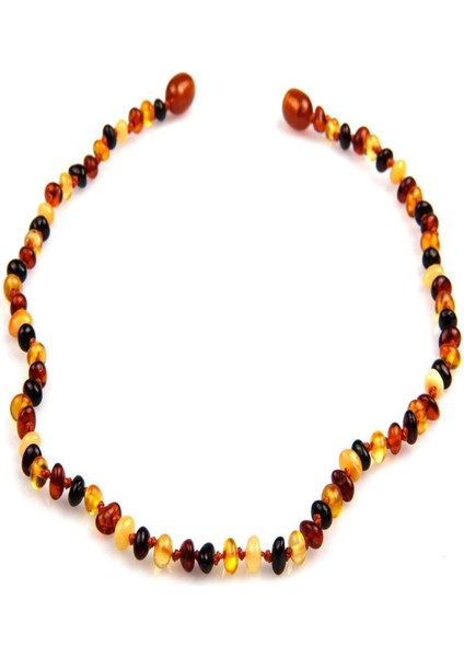 Renkli Kehribar Bebek Diş Kolyesi, Sertifikalı, Güvenli ve Şık Tasarım