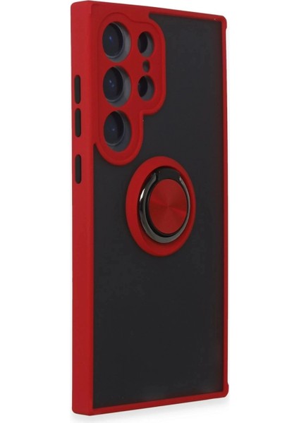Samsung Galaxy S24 Ultra Kılıf Montreal Yüzüklü Silikon Kapak - Kırmızı fiyatları