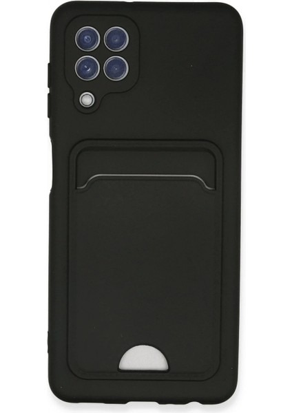 Samsung Galaxy A22 Kılıf Kelvin Kartvizitli Silikon - Siyah
