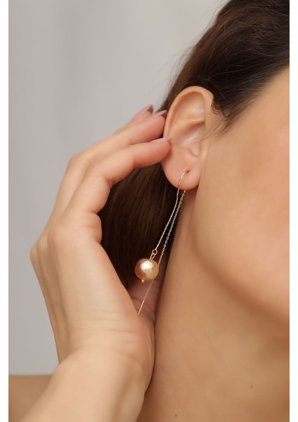 Renkli Inci ve Akik Toplu Zincirli 3 Çift Şık Küpe Takımı modelleri