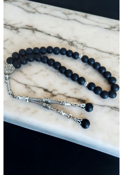 Oniks Taşlı 33'lü Tesbih, Sertifikalı, Mdf Kutulu, 10 Mm, Şık ve Kaliteli